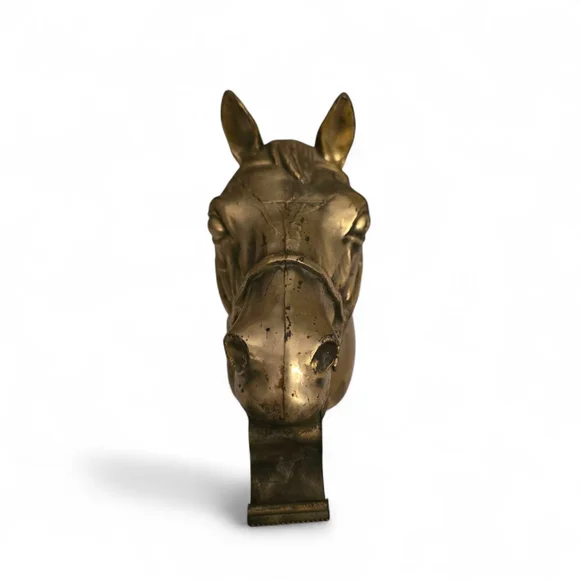 Vintage Brass Horse Head Tape Dispenser | Ted Arnold Ltd. | Equestrian Desk - Picture 3 of 7